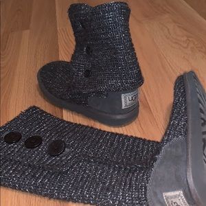 Silver Sparkle Knit Ugg Boots